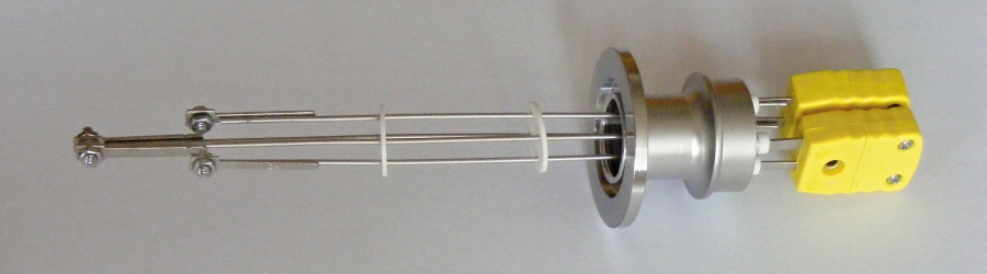 Termočlánková vakuová průchodka Type K Mini Plug - KF Flange, Single-Ended