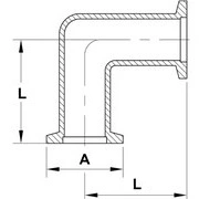 Koleno ISO-KF 90° Al ISO-KF Elbow 90° Al